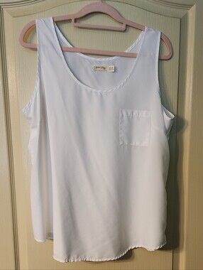 Faded Glory Women's White Tank Top Blouse